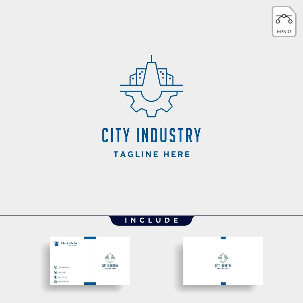 cidade gear logo vector design ilustração industrial