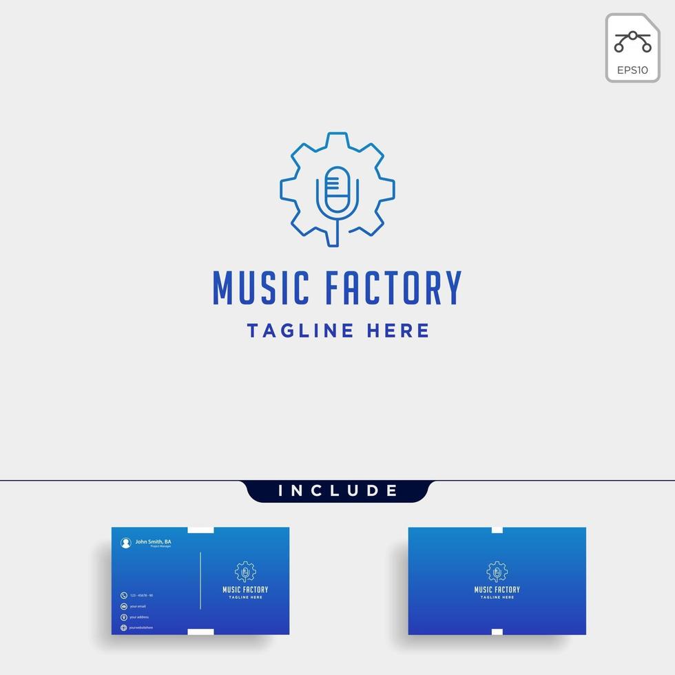 music gear logo design studio fone de ouvido microfone cassete vetor ícone monoline