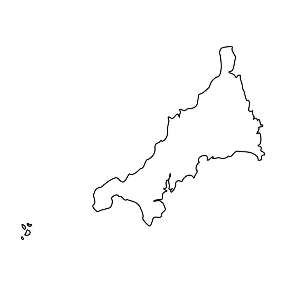 Cornualha mapa, administrativo município do Inglaterra. vetor ilustração.