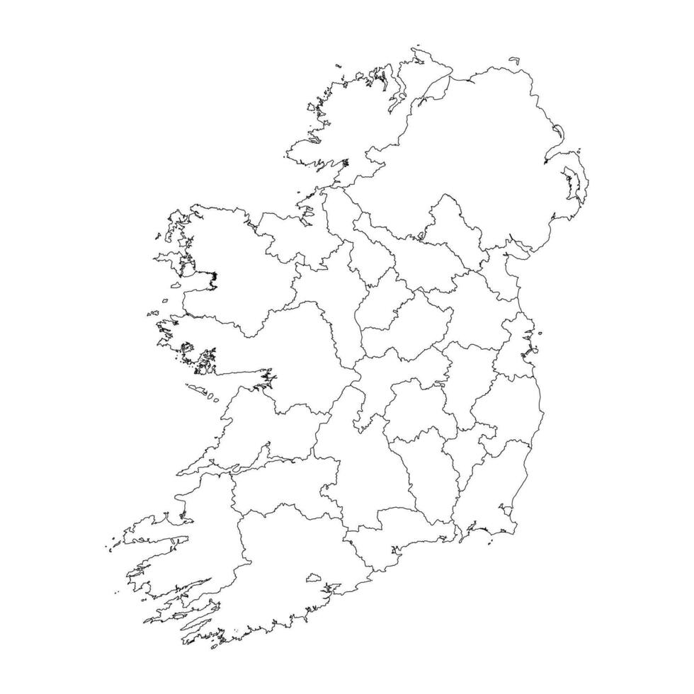 Irlanda mapa com condados e norte Irlanda. vetor ilustração.