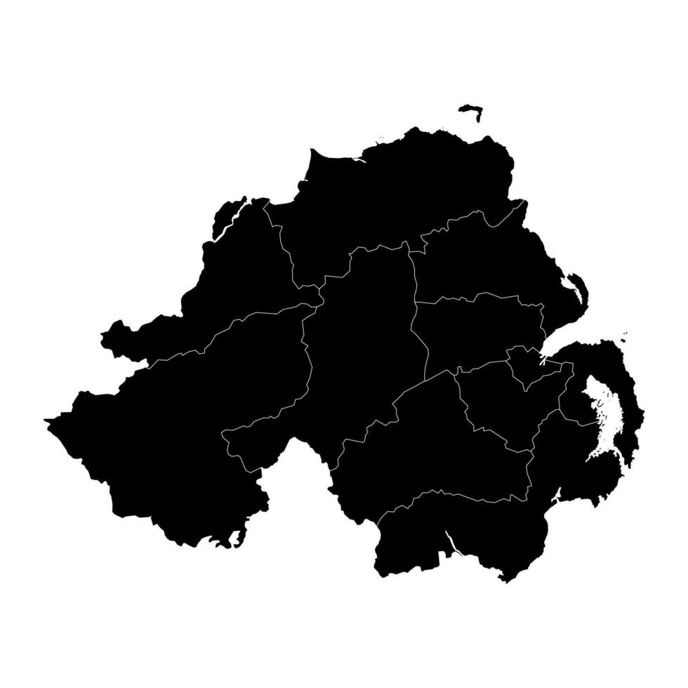 norte Irlanda com administrativo distritos. vetor ilustração.