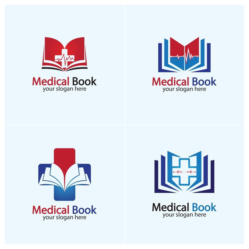vetor de design de ícone de logotipo de livro médico
