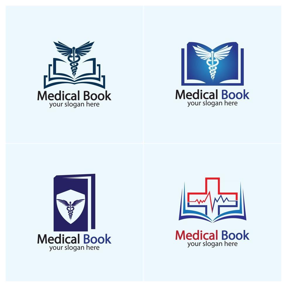 vetor de design de ícone de logotipo de livro médico