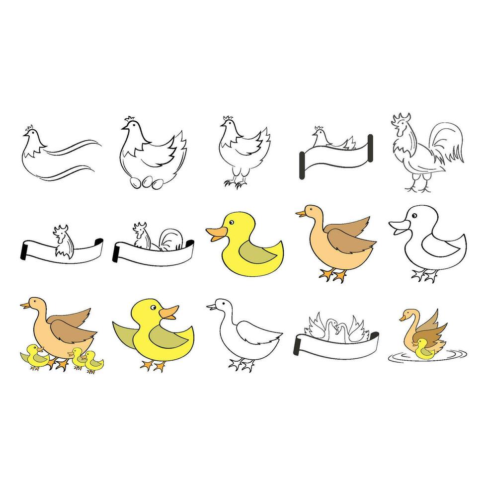 a aves de capoeira ícone vetor ilustração