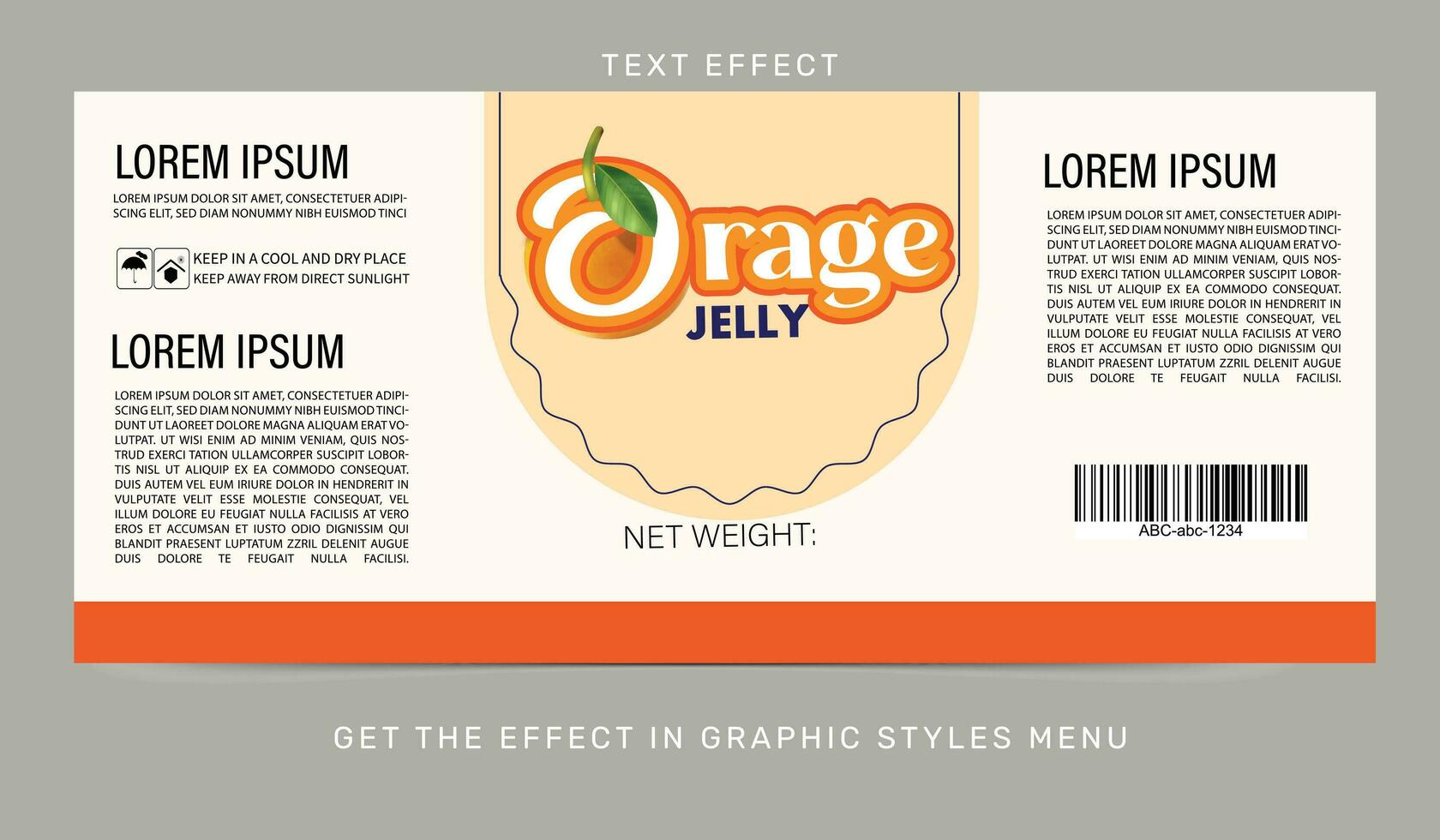 laranja geléia rótulo Projeto vetor