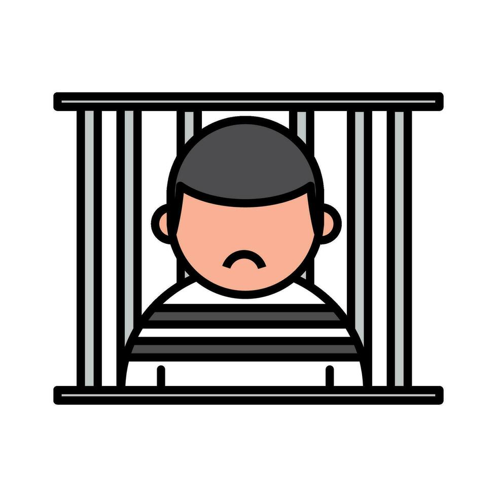 prisioneiro dentro cadeia ícone isolado vetor