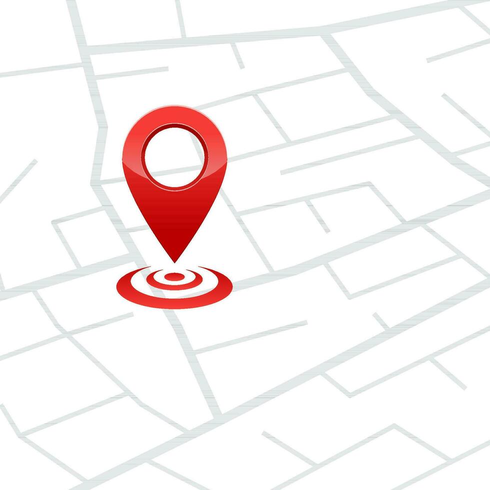 PIN mostrando localização em GPS navegador mapa. vetor