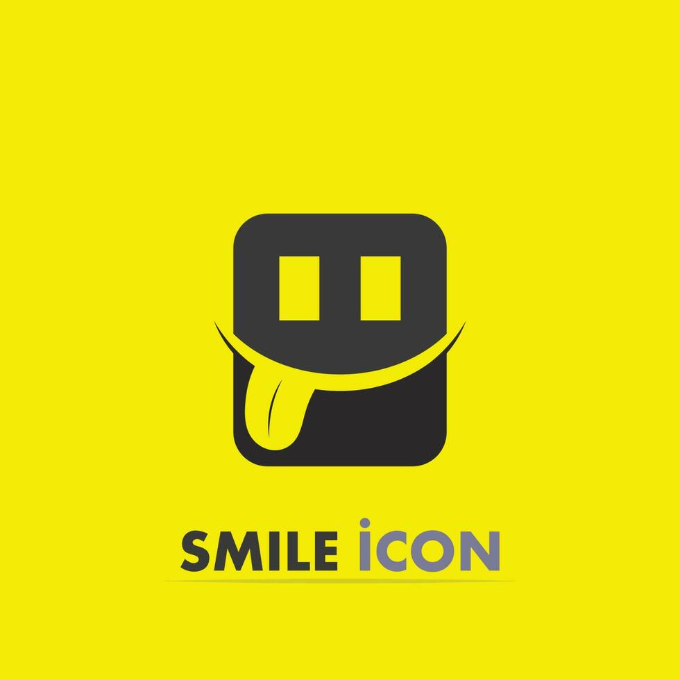 ícone de sorriso, sorriso, design de vetor de logotipo negócios de emoticons felizes, design engraçado e felicidade de emoji de vetor