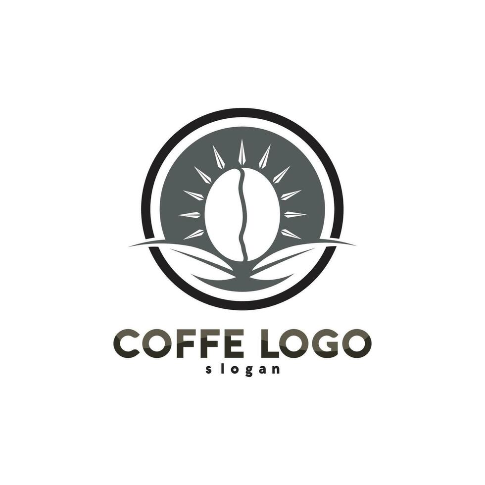 xícara de café logotipo modelo vetor ícone design e café preto