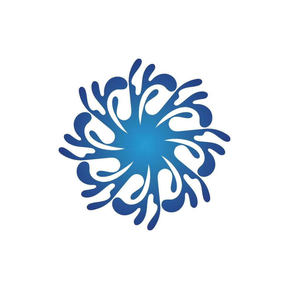 aplicativo de ícones do logotipo da praia de ondas e do modelo de símbolos azuis vetor
