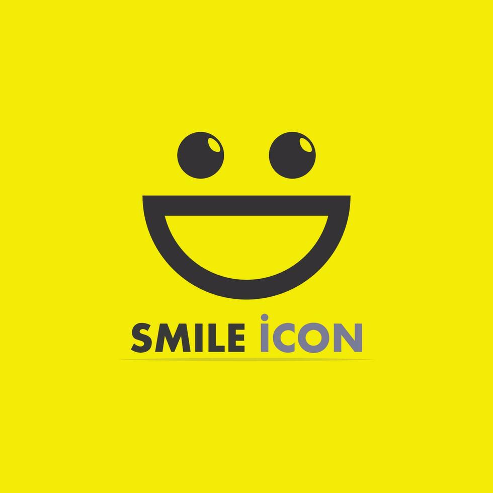 ícone de sorriso, sorriso, design de vetor de logotipo negócios de emoticons felizes, design engraçado e felicidade de emoji de vetor