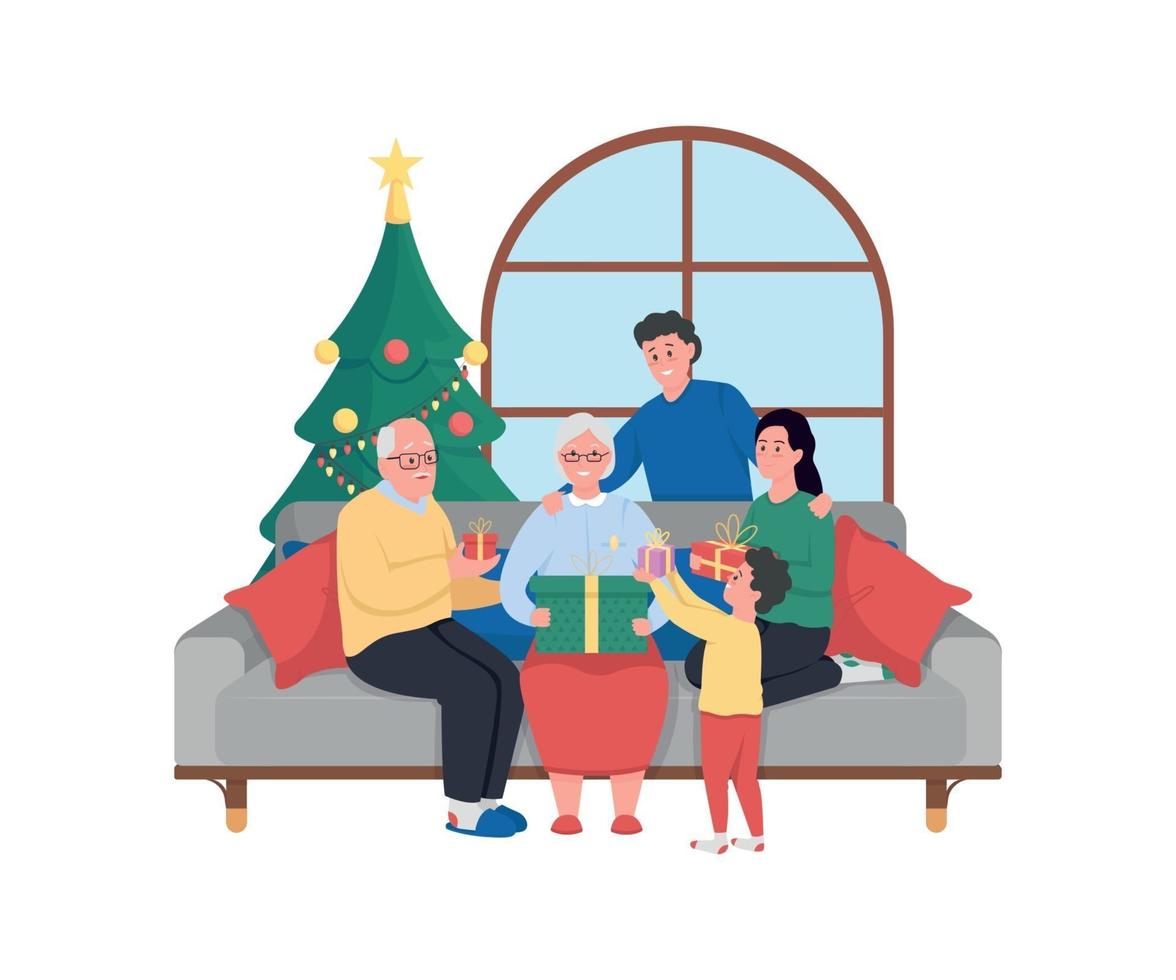 banner web de vetor 2d celebração de natal em família