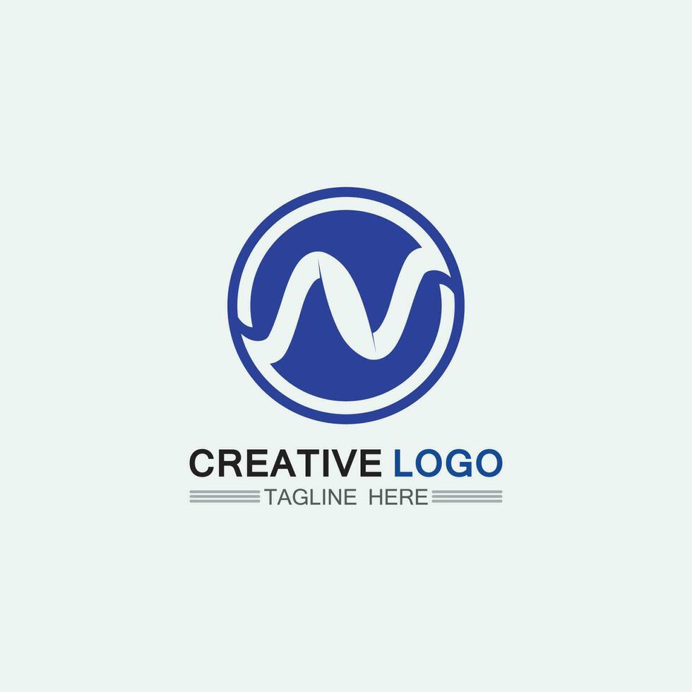 n fonte do logotipo empresa logotipo negócio e letra inicial n desenho vetor e letra para logotipo