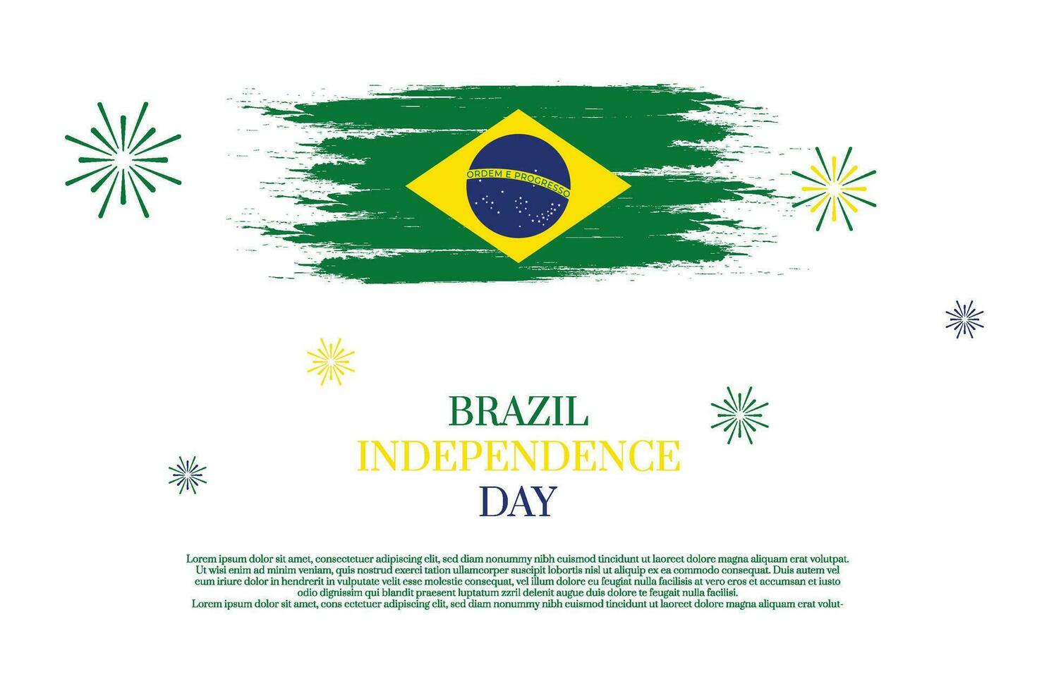 feliz independência dia Brasil 7º setembro fundo Projeto com texto espaço área. vetor
