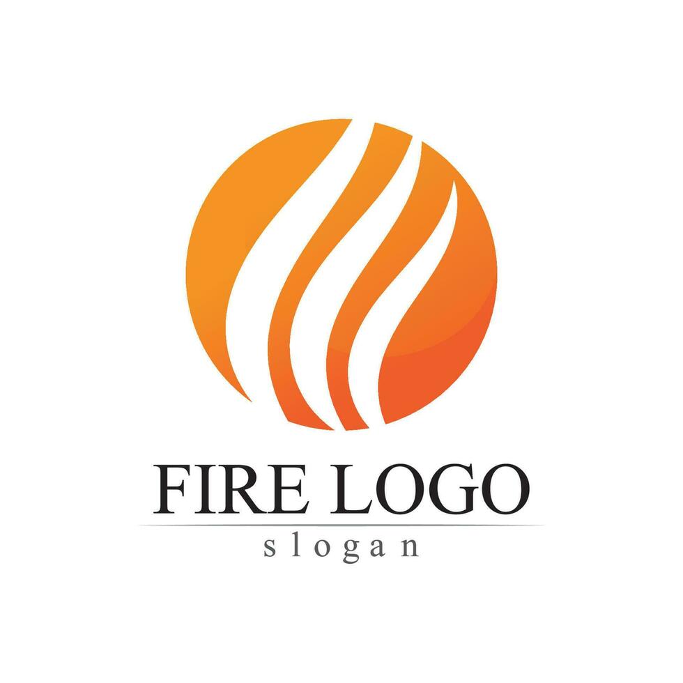 Vetor de modelo de ícones de logotipo e símbolos de chama de fogo