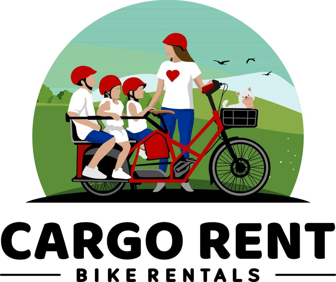 carga bicicleta aluguel logotipo vetor