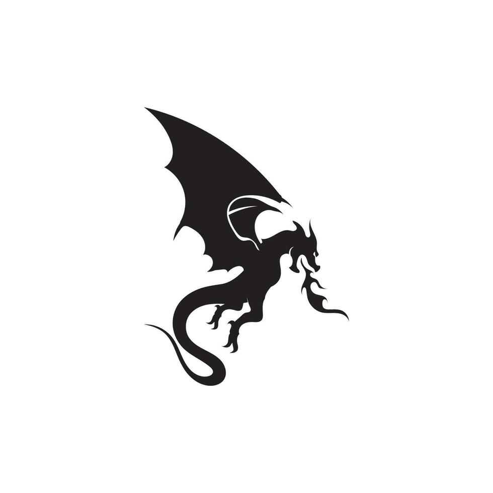 ilustração em vetor modelo de logotipo de cor lisa dragão cabeça