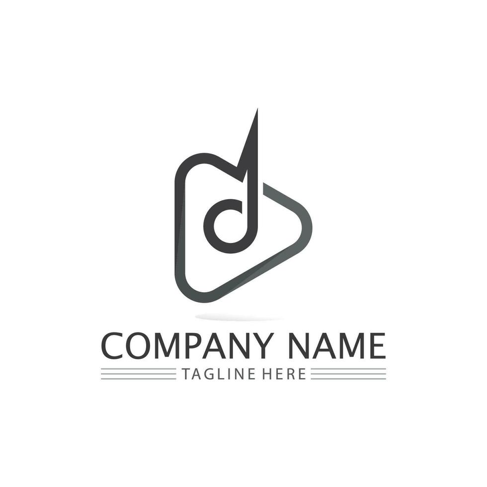 vetor de design de logotipo de seta para música, mídia, play, áudio digital e velocidade, finanças, logotipo de modelo de negócios