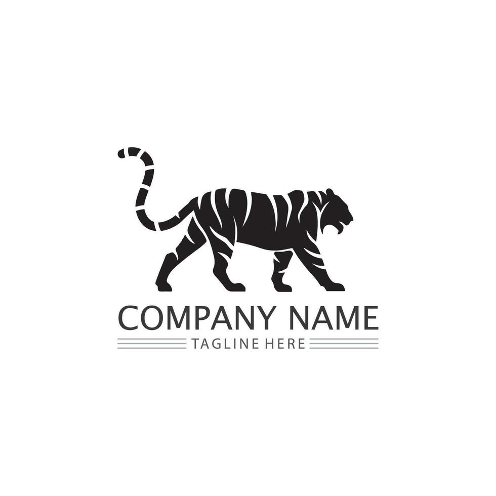 logotipo do tigre e mascote design ilustração em vetor animal