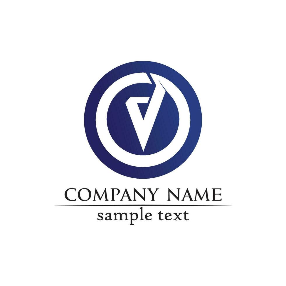 modelo de logotipo e símbolos de letras v vetor