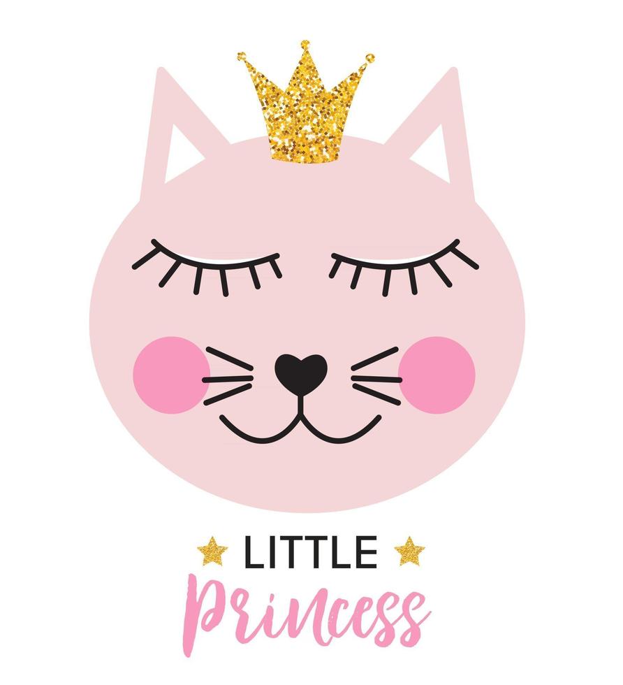 ilustração em vetor gatinha fofa princesa