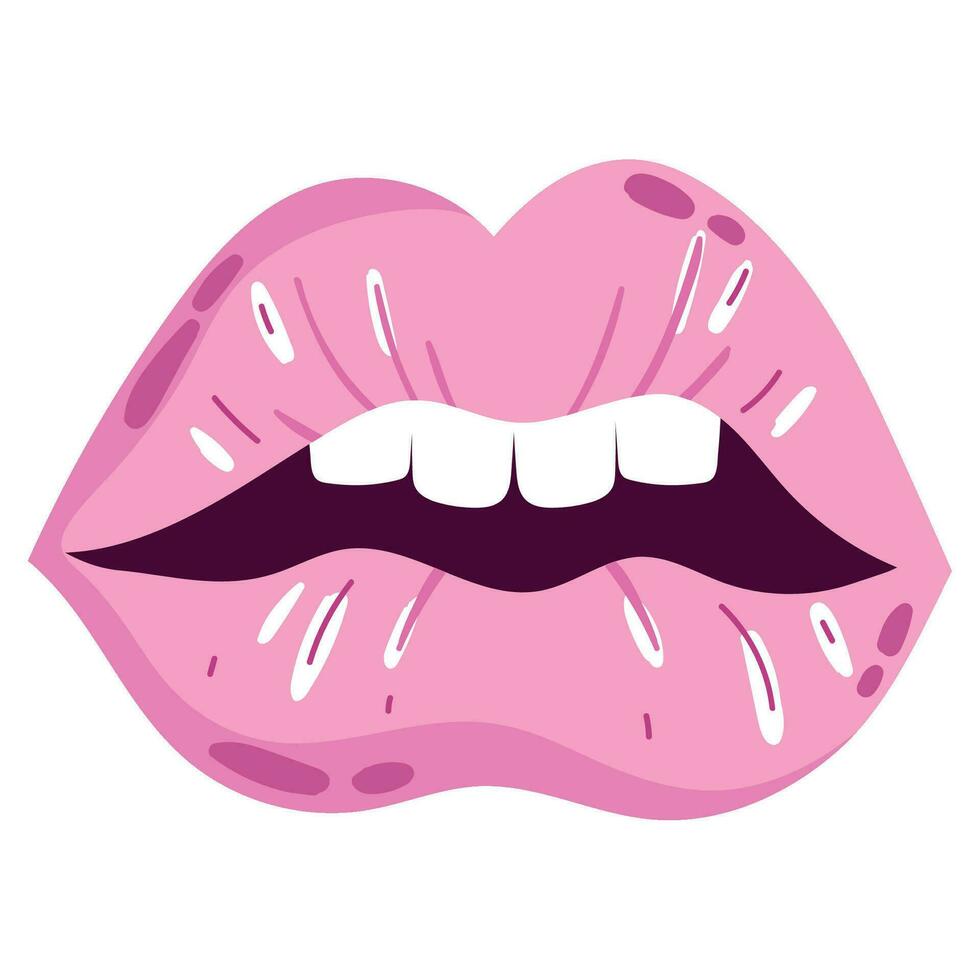 fêmea boca lábios ícone isolado vetor