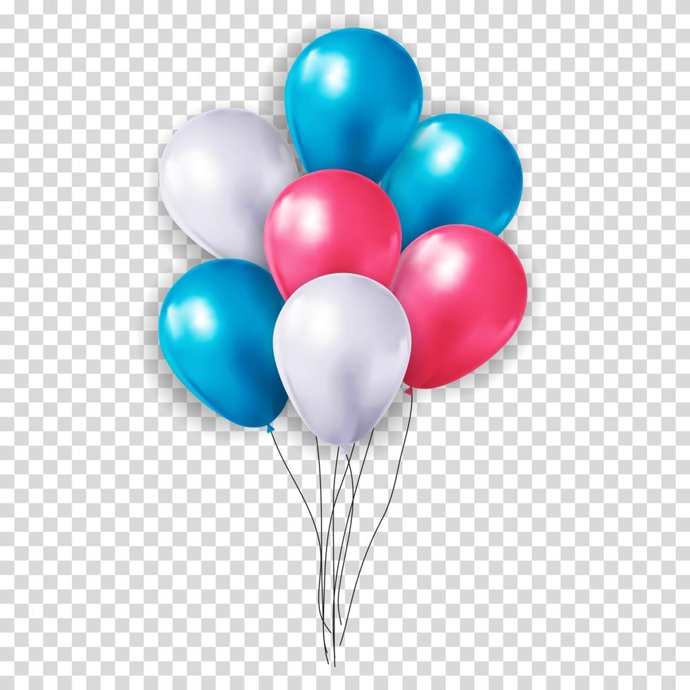 balão 3D realista para fundo de festa e feriado vetor