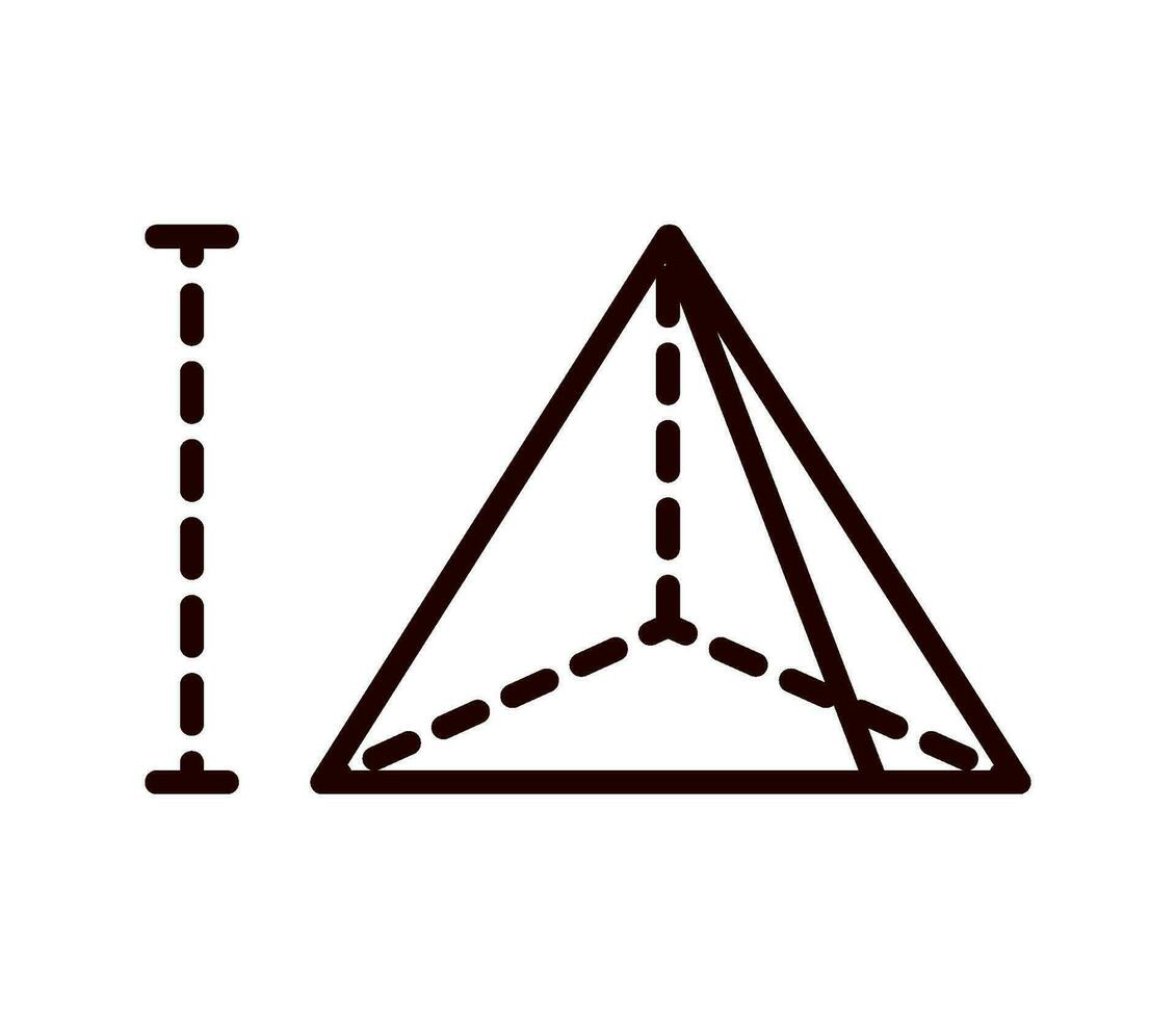 geometria pirâmide matemática linha ícone isolado vetor