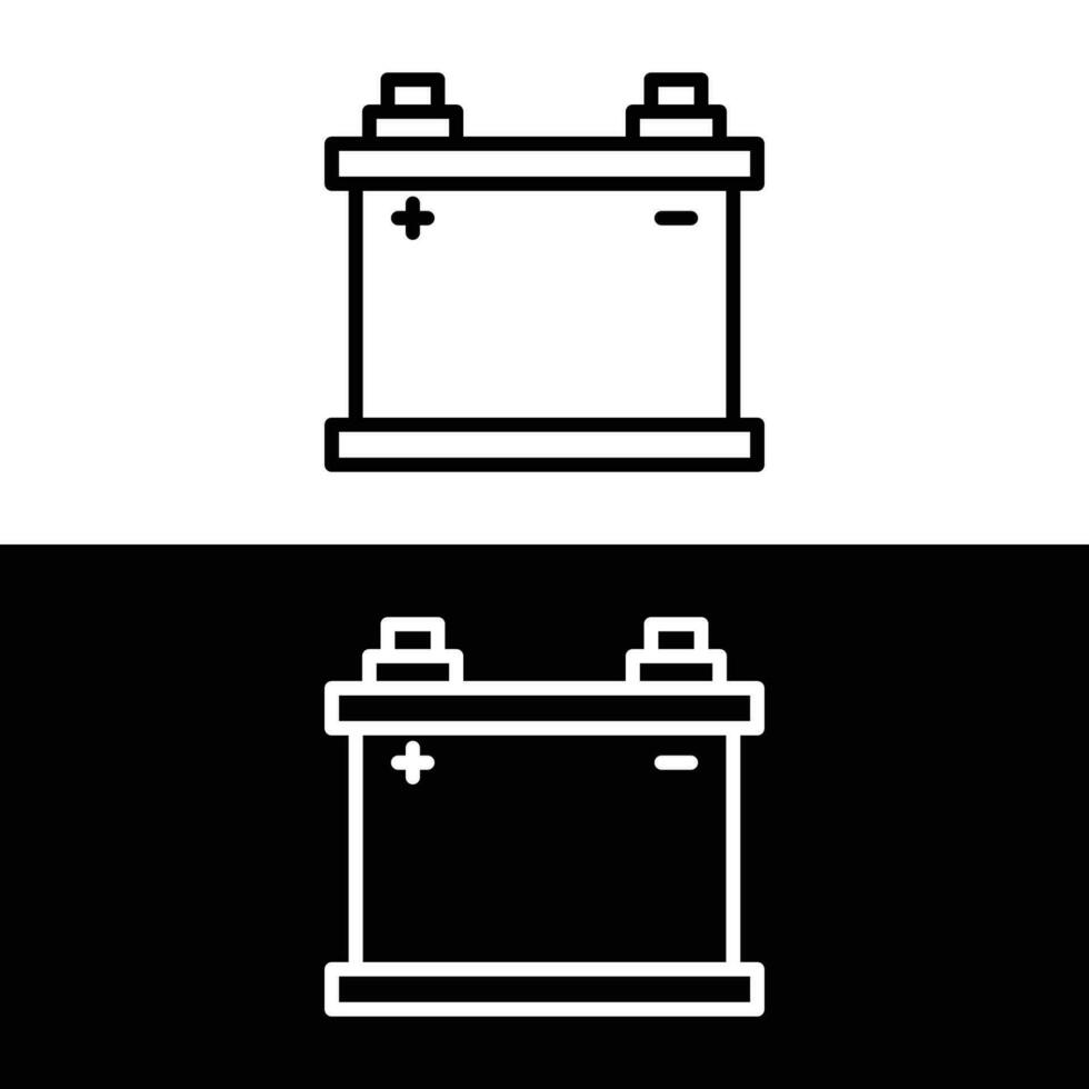 esboço carro bateria ícone ilustração vetor símbolo em branco e Preto fundo