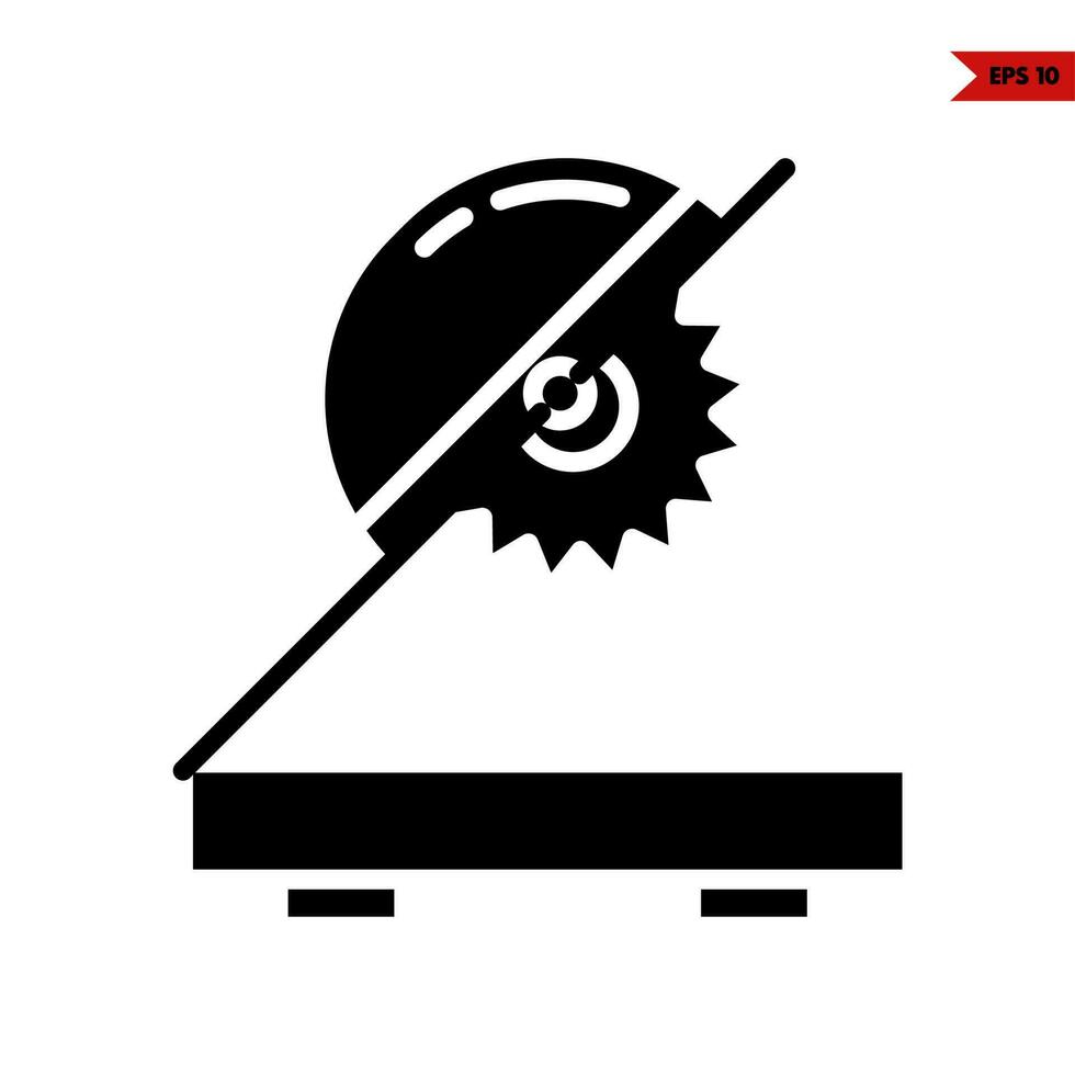 ícone de glifo de máquina de serra vetor