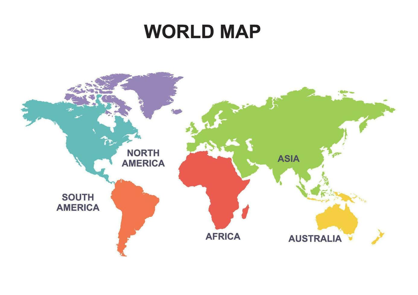 mundo mapa com cheio do cores vetor