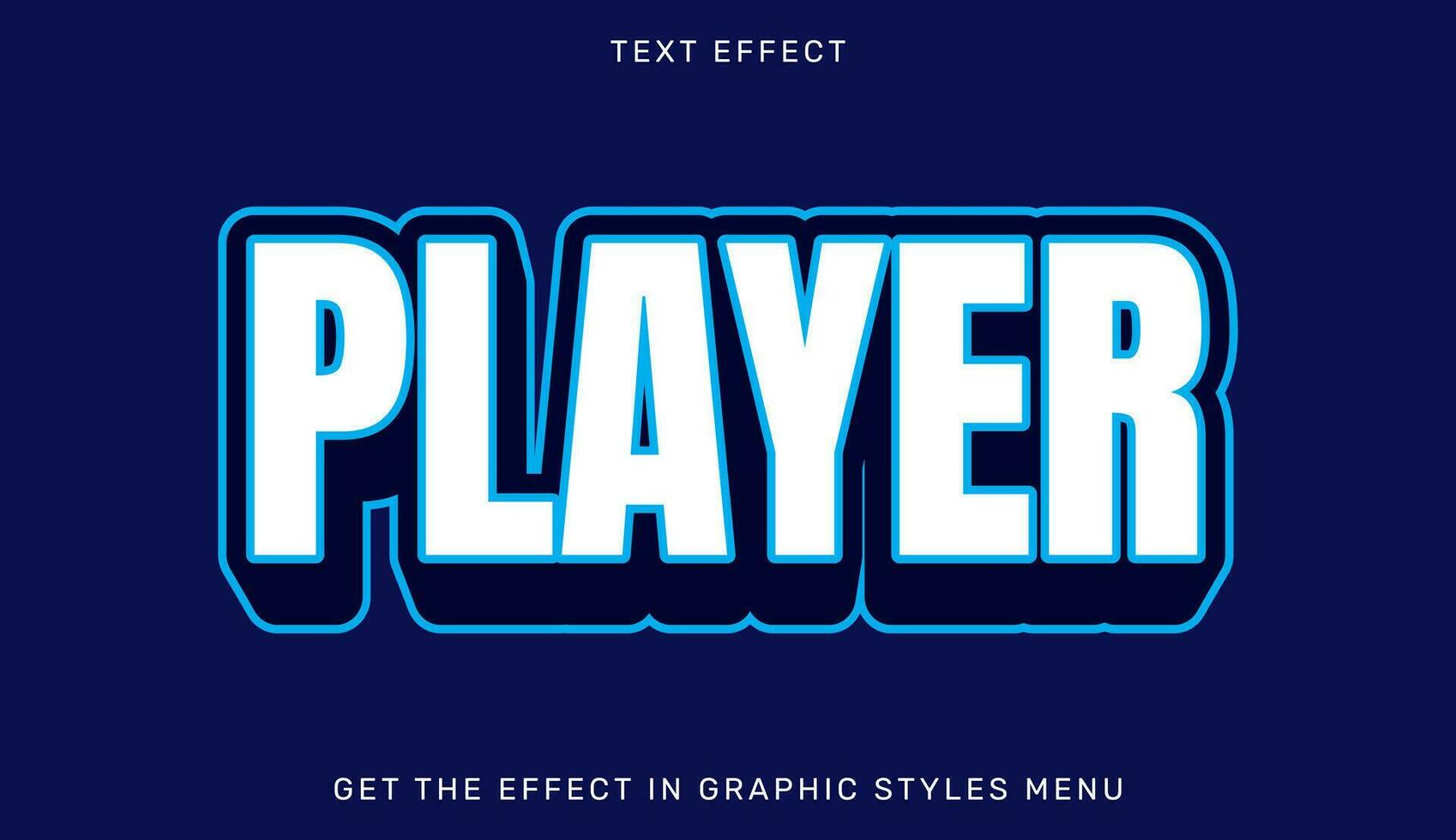 jogador editável texto efeito modelo dentro 3d estilo. adequado para marca ou o negócio logotipo vetor