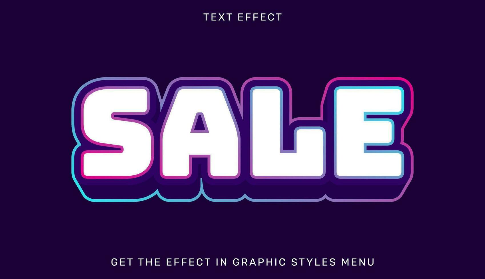 venda editável texto efeito dentro 3d estilo com azul e Rosa cor. adequado para marca ou o negócio logotipo vetor