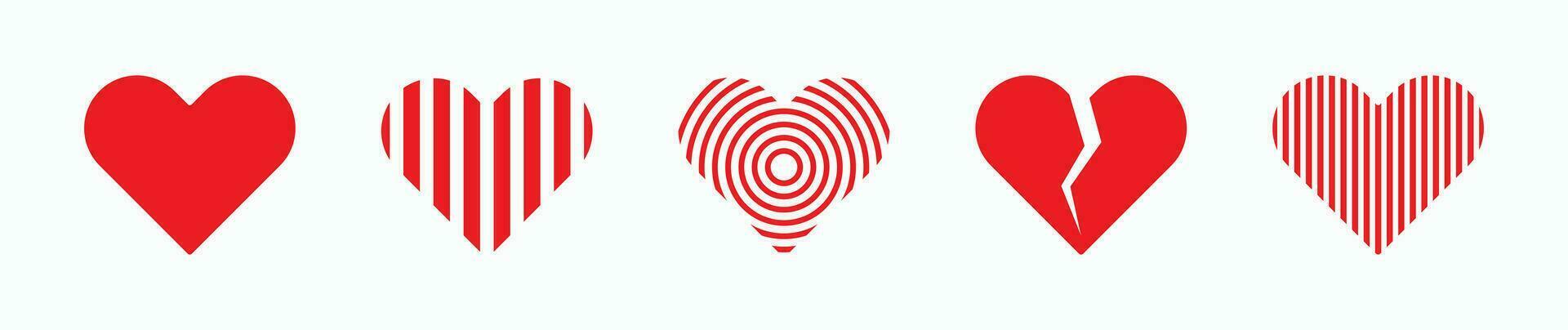 coração vigarista definir. vermelho coração símbolo conjunto eps10 - vetor