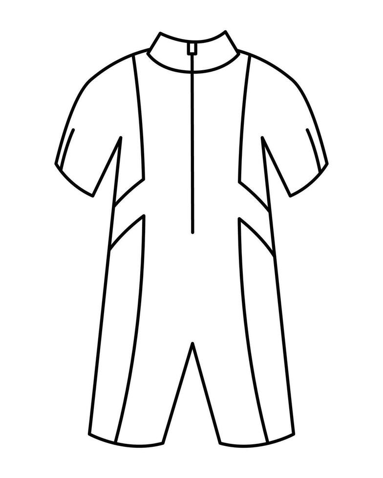 homem esporte roupa de mergulho, roupa de banho ou roupa de banho para natação e mergulho contorno linha rabisco vetor desenhando