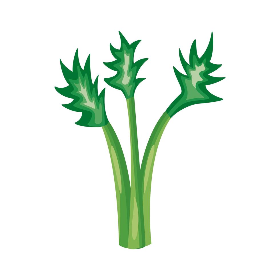 ícone de estilo detalhado de vegetais saudáveis aipo vetor