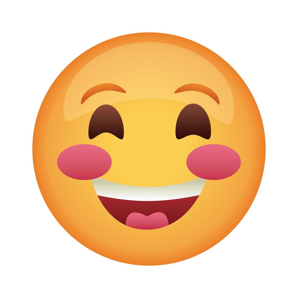 ícone de estilo plano clássico de rosto emoji feliz vetor