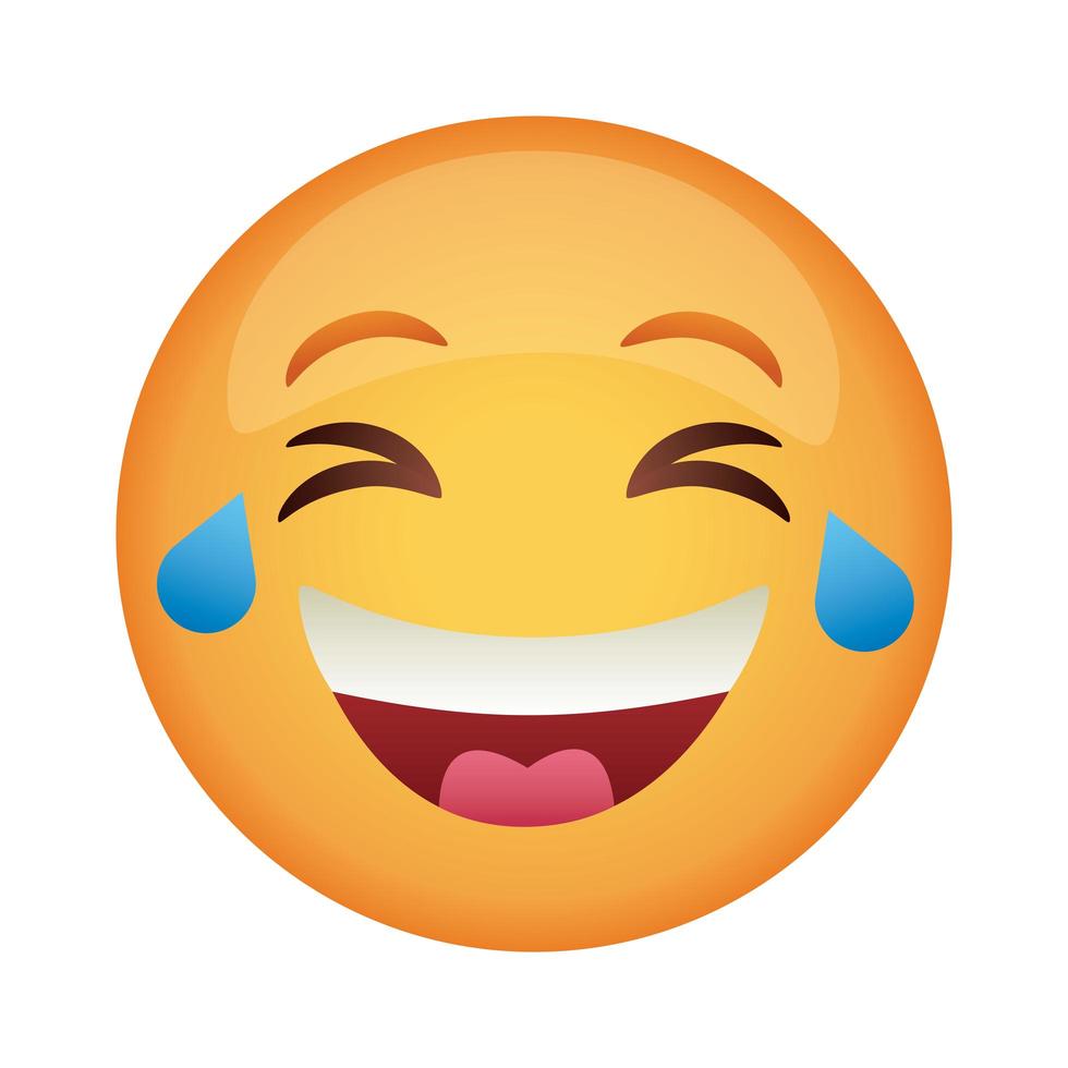 rosto de emoji rindo ícone de estilo plano clássico vetor