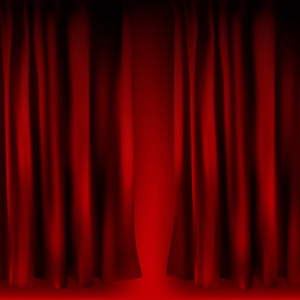 cortina de veludo vermelho colorido realista dobrada vetor