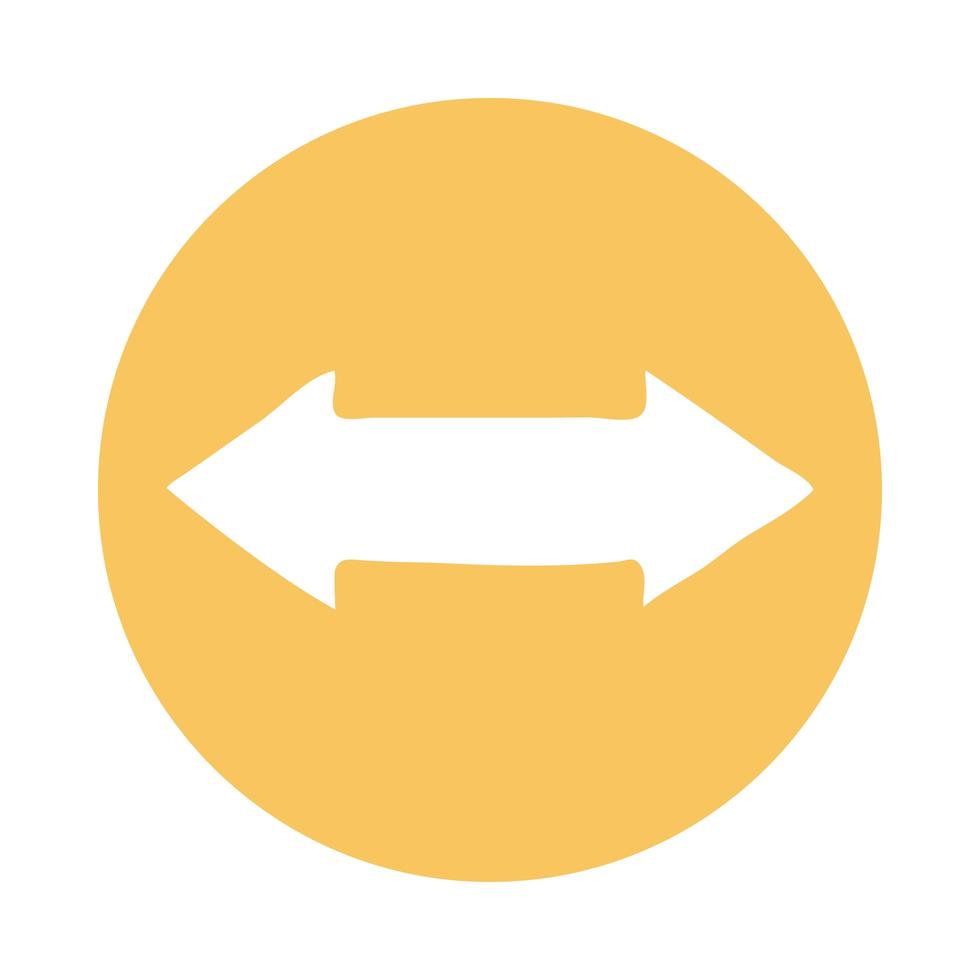 ícone de estilo de bloco de direção de seta para a esquerda e direita vetor