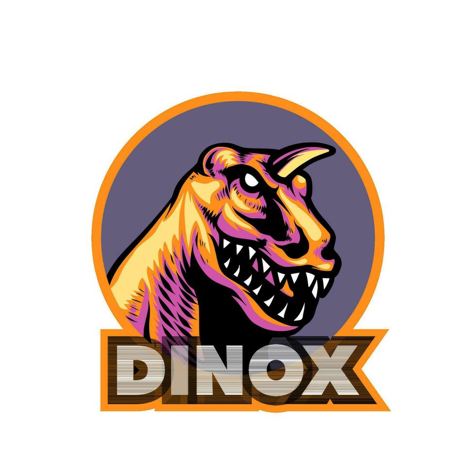 dinossauro mascote logotipo para jogos e esporte vetor