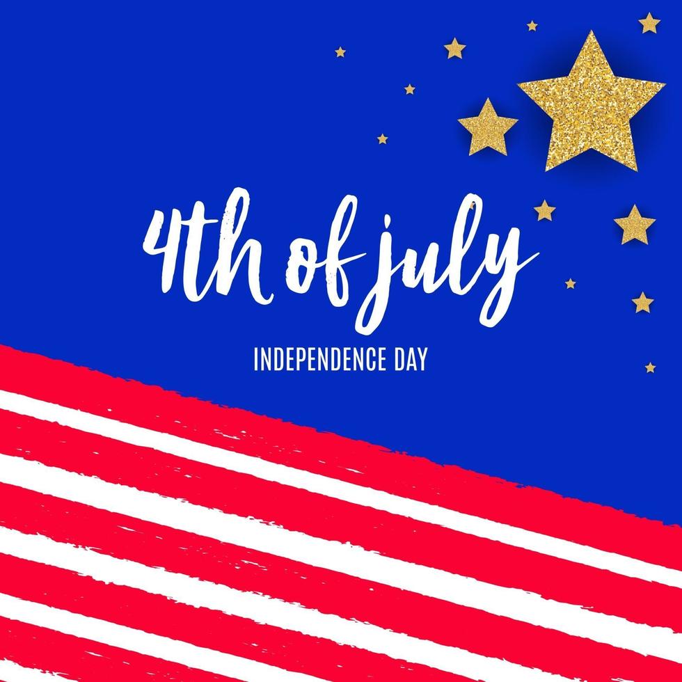 julho, 4 dia da independência no fundo dos EUA. pode ser usado como banner ou pôster. vetor