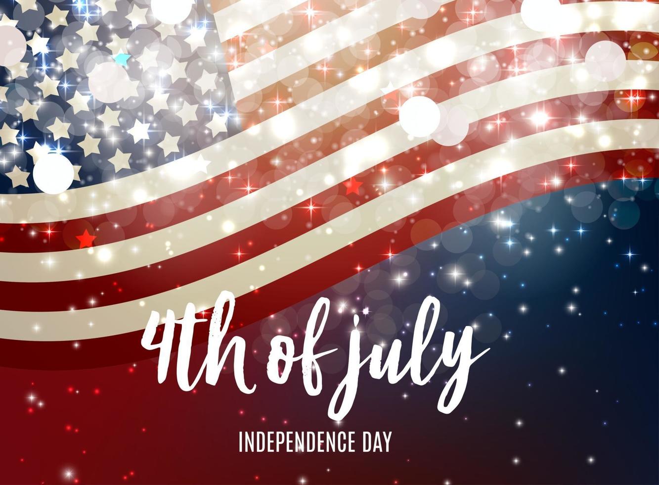julho, 4 dia da independência no fundo dos EUA. pode ser usado como banner ou pôster. vetor