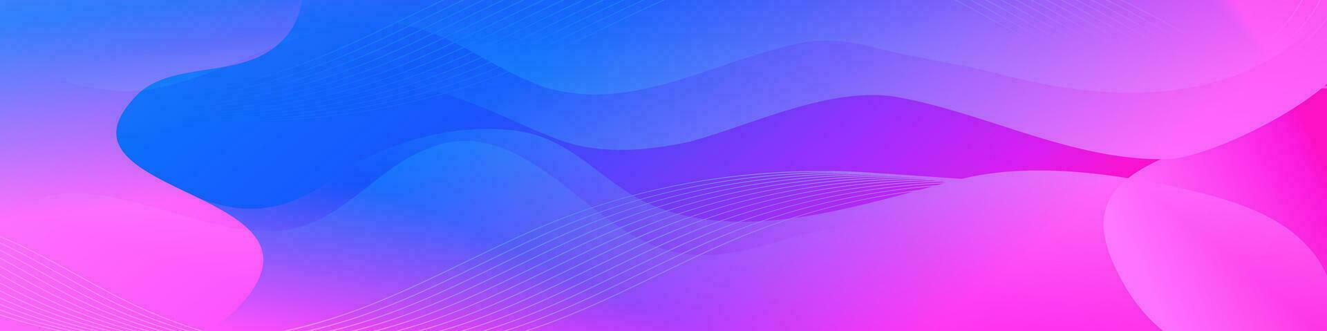 abstrato gradiente roxa e azul líquido onda bandeira modelo vetor