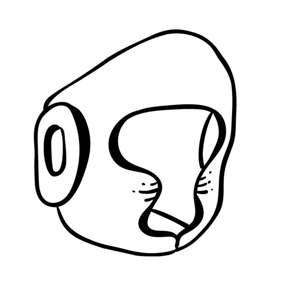 mão desenhado boxe capacete. plano vetor ilustração isolado em branco.