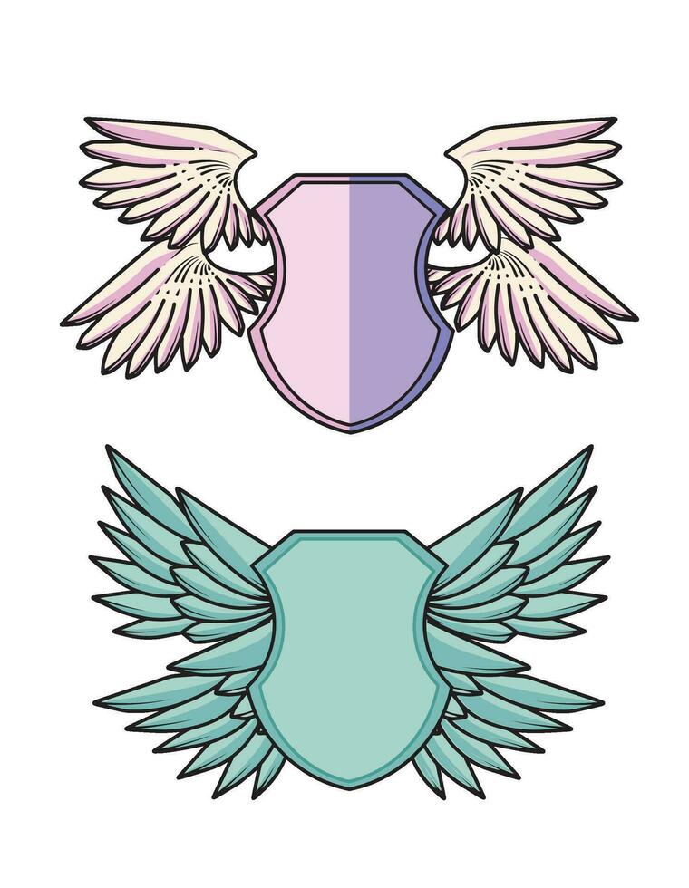 logotipo do escudo alado vetor