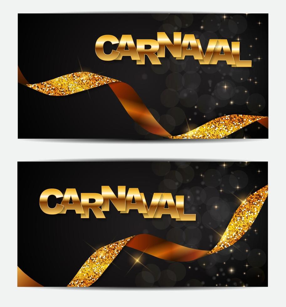 banner carnaval dourado, carnaval espanhol vetor