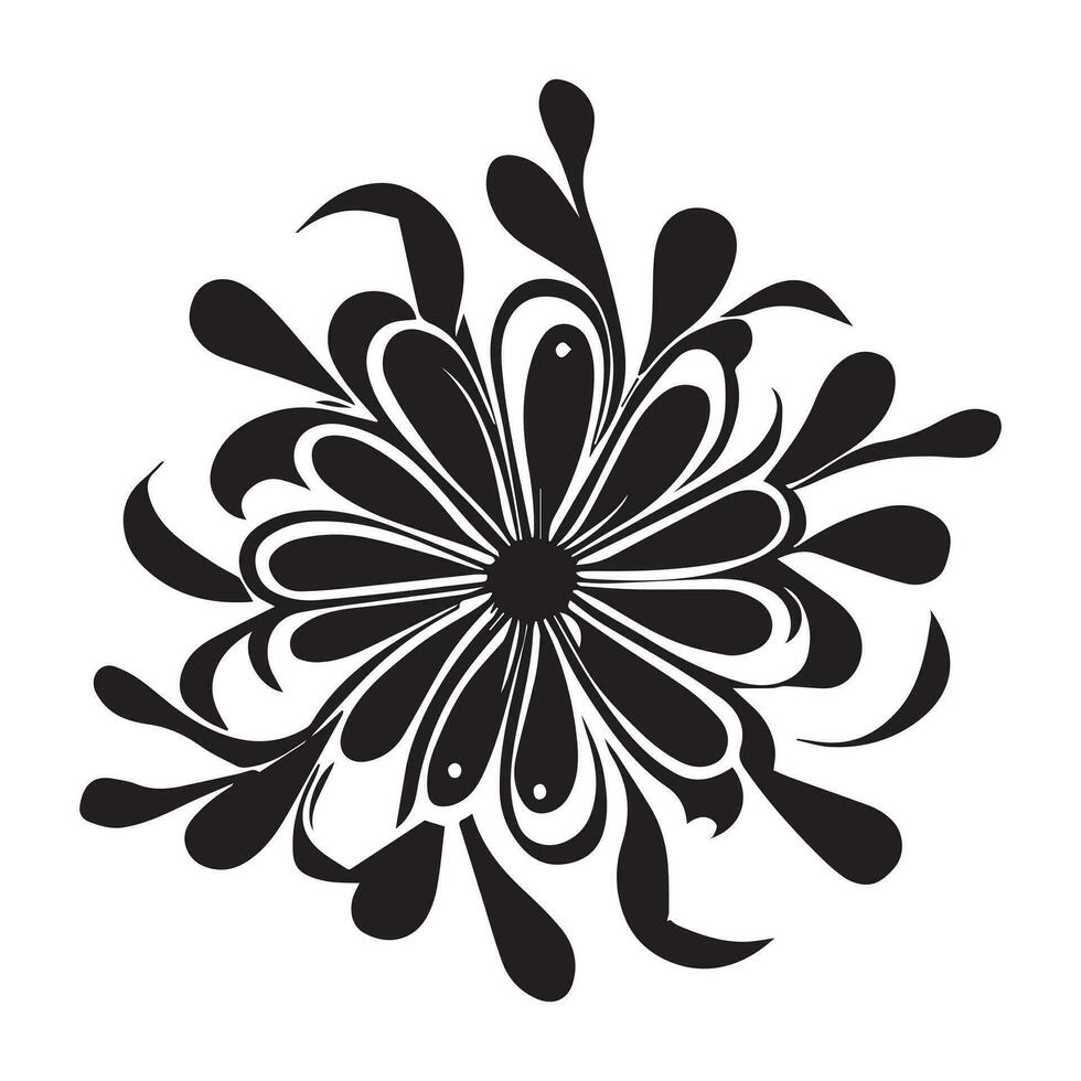 floral flor Projeto vetor ilustração Preto cor