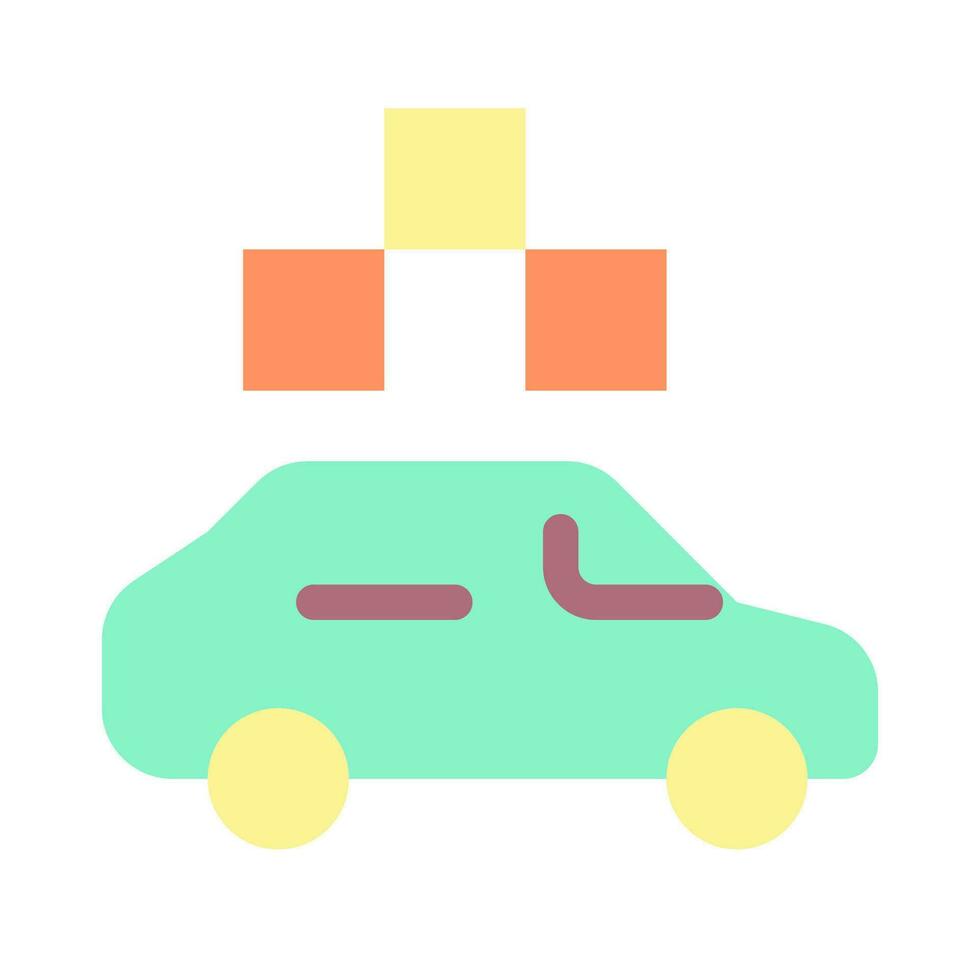 Táxi com verificador plano cor ui ícone. passageiro veículo ordem. urbano transporte serviço. simples preenchidas elemento para Móvel aplicativo. colorida sólido pictograma. vetor isolado rgb ilustração