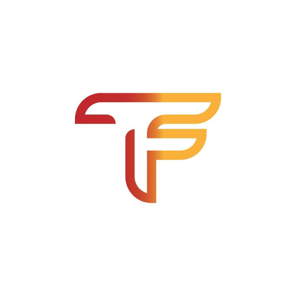 carta tf ou ft logotipo vetor